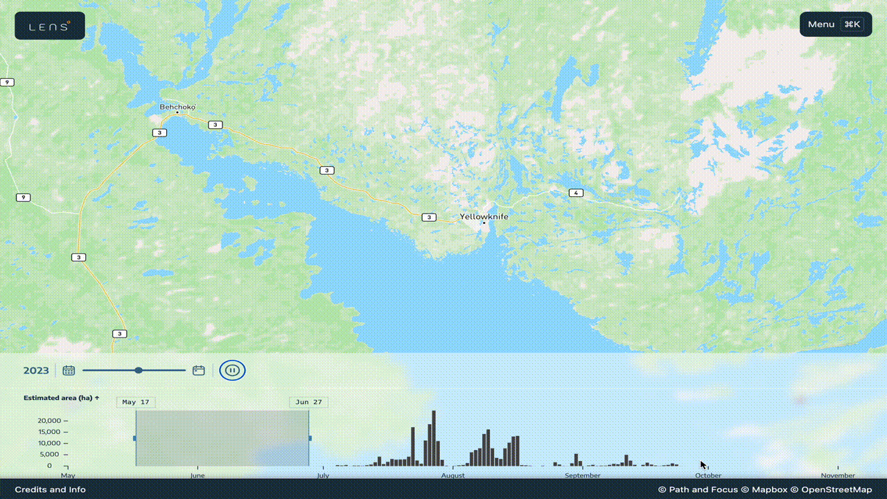 Animation of hotspots from July 1 to August 18, 2023